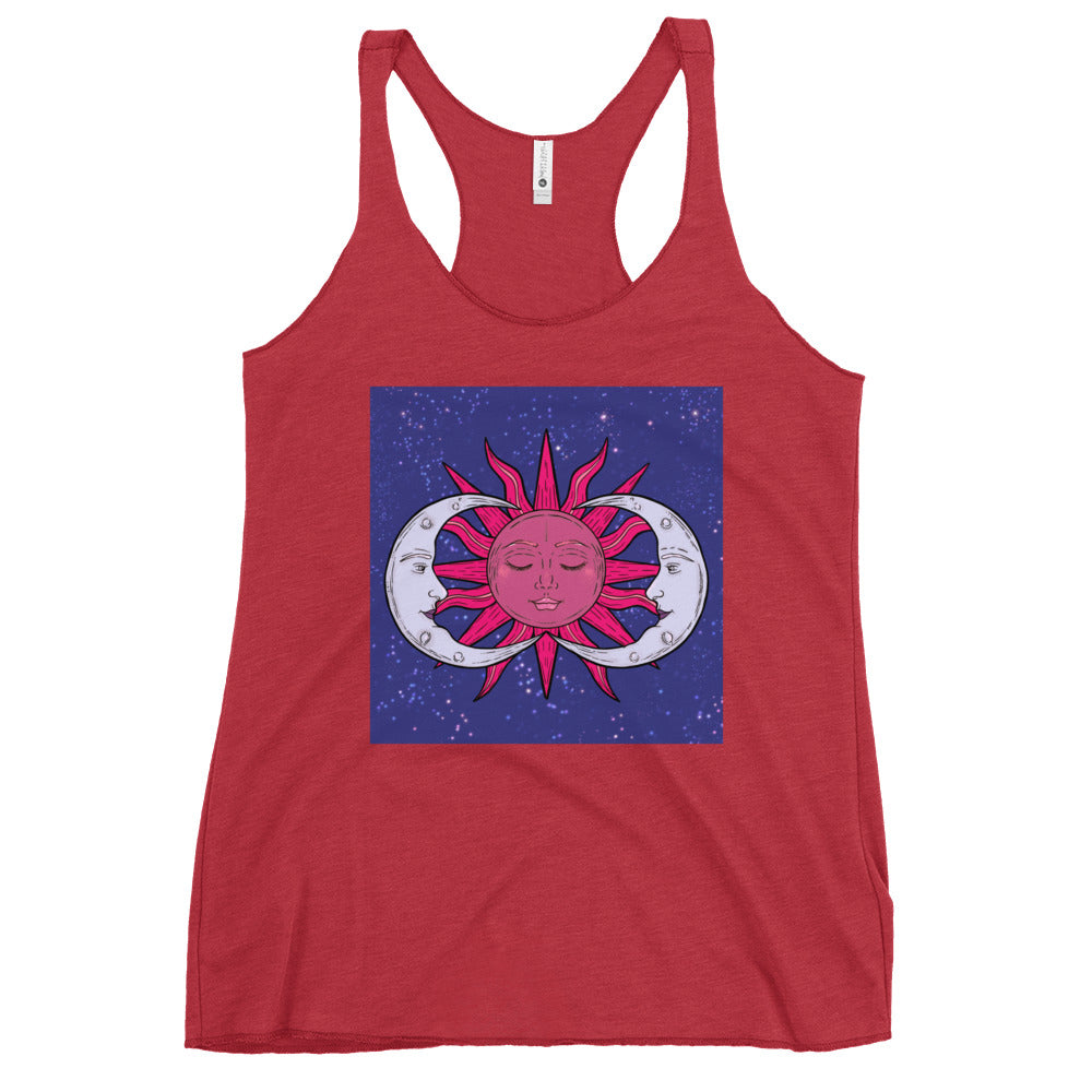 Sun and moon Women's Racerback Tank