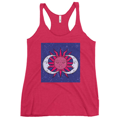 Sun and moon Women's Racerback Tank