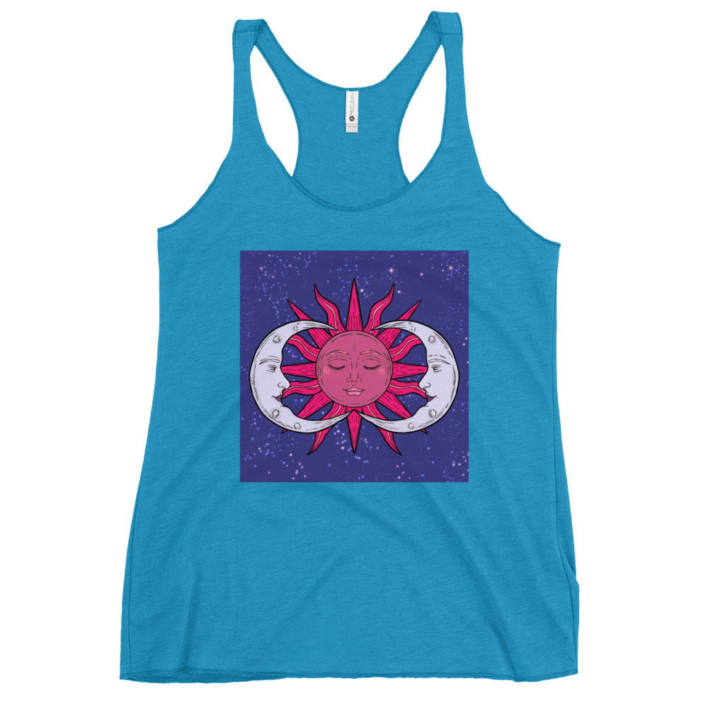 Sun and moon Women's Racerback Tank