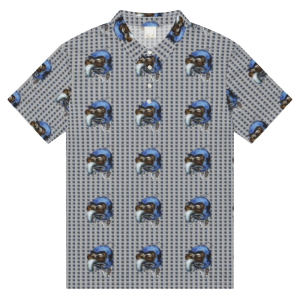 Custom all over printed polo front view. Custom Printed Polo with company logo