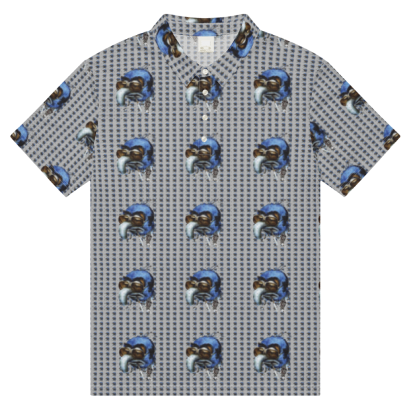 Custom all over printed polo front view. Custom Printed Polo with company logo